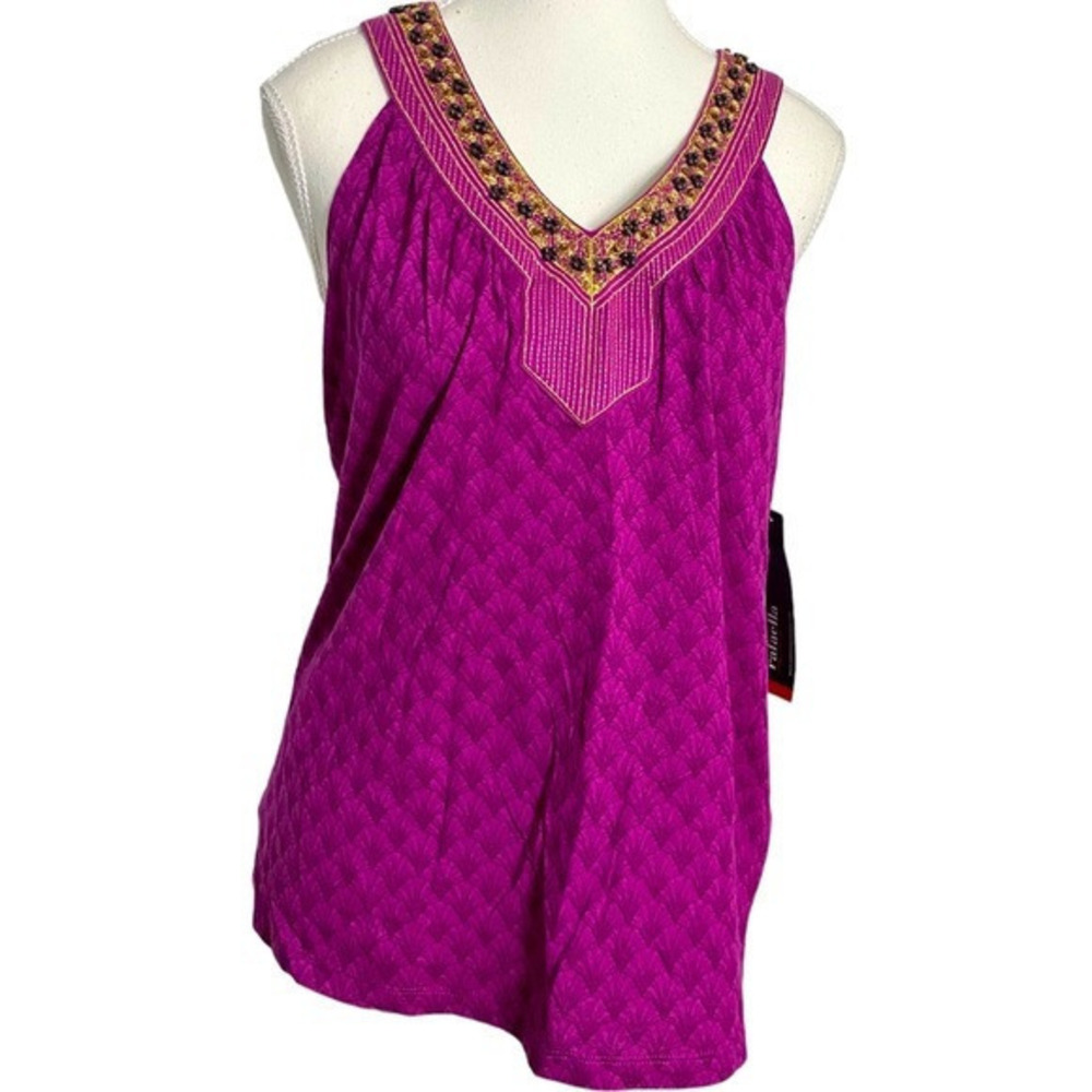 Rafaella‎ Purple Embellished Neck Tank Top NWT